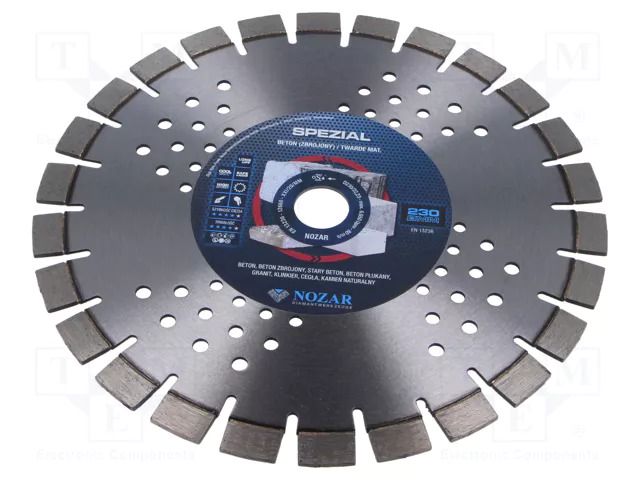Cutting diamond wheel; Ø: 230mm; Holder: assembly hole; 22.23mm NOZAR DIAMANTWERKZEUGE NOZAR-PL6700104