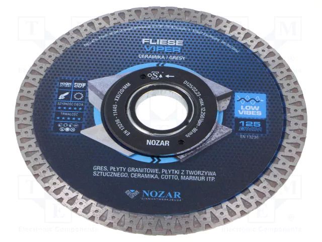 Cutting diamond wheel; Ø: 125mm; Holder: assembly hole; 22.23mm NOZAR DIAMANTWERKZEUGE NOZAR-PL6700301