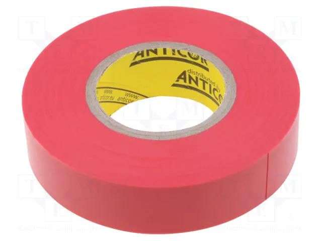 Tape: electrical insulating; W: 19mm; L: 20m; Thk: 0.19mm; red; 380% ANTICOR ANC-202-19-20RD