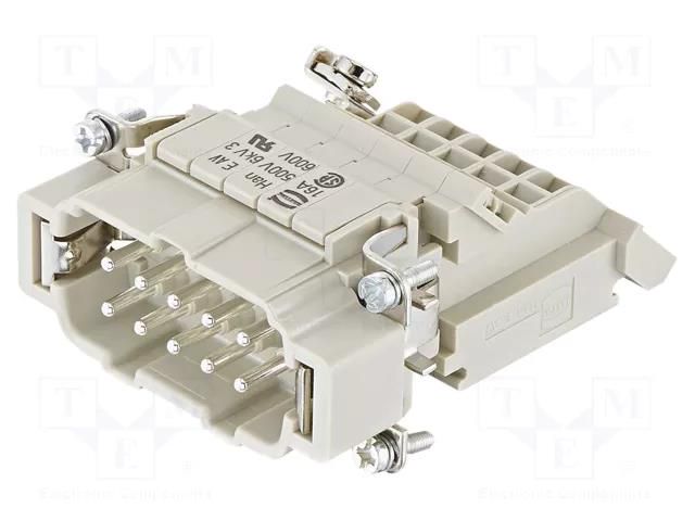 Connector: HDC; contact insert; male; 16A; 500V; Han E® AV; PIN: 10 HARTING 09330104626