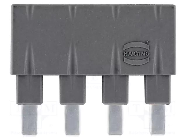 Bridge; Jumper Along 1x4 black 16A HARTING 09330009854
