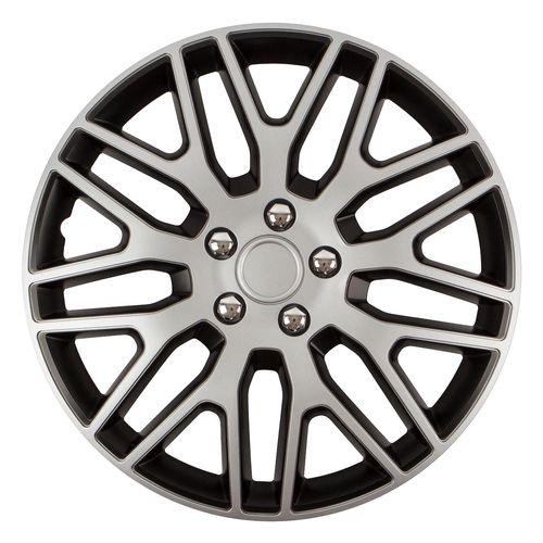 Wheel Cover DAKAR NC 15" SILVER&BLACK with chrome nuts, Versaco 8586019109436