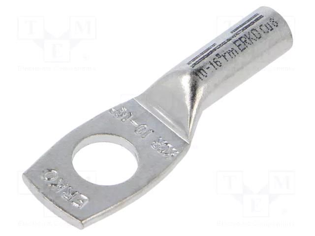 Tip: ring tube; M10; 16mm2; crimped; for cable; tinned; copper ERKO KCR-10-16/50