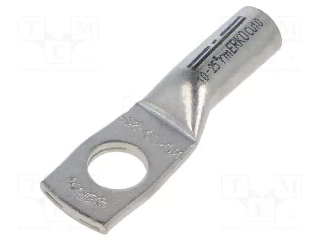 Tip: ring tube; M10; 25mm2; crimped; for cable; tinned; copper ERKO KCR-10-25/50