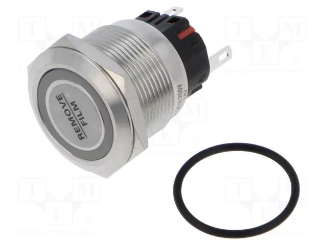 Switch: vandal resistant; Pos: 2; SPDT; 1A/220VAC; IP65; ON-ON; 24V ONPOW 6122F11ZEG24VS