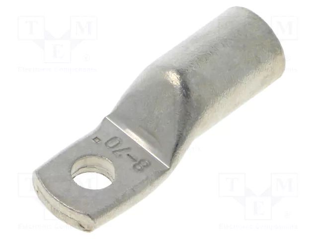 Tip: ring tube; M8; 70mm2; crimped; for cable; tinned; copper; 8.4mm ERKO KCZ-8-70/1