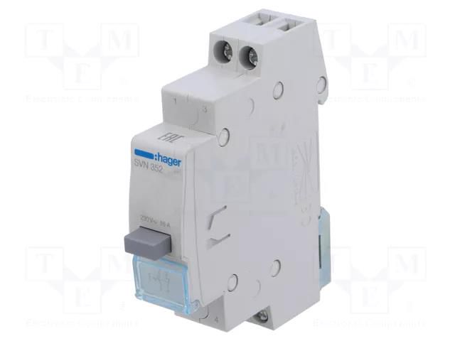 Module: pushbutton switch; 230VAC; 16A; for DIN rail mounting HAGER SVN352