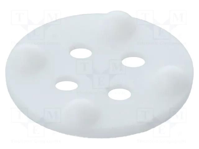 Spacer sleeve; LED; Øout: 6.2mm; L: 1.4mm; white; Holes pitch: 2.5mm BIVAR 118-055