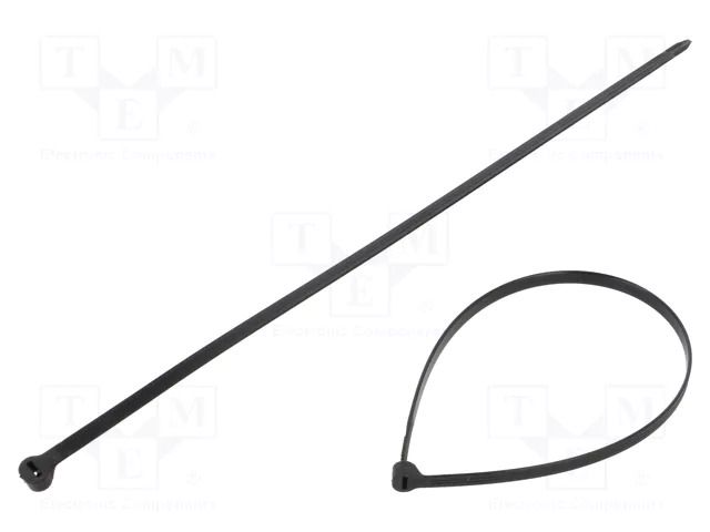 Cable tie; with a metal clasp; L: 370mm; W: 7.6mm; black; polyamide BM GROUP BMNL3776