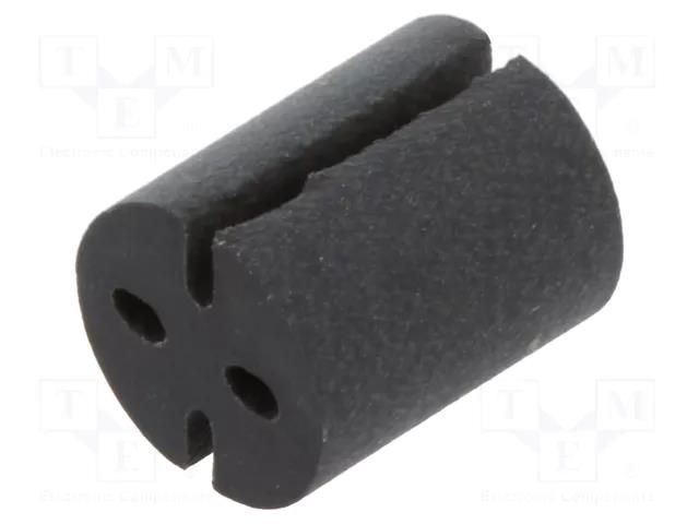 Spacer sleeve; LED; Øout: 5.1mm; ØLED: 3mm,5mm; L: 10mm; black; PVC BIVAR ELM1-10MM