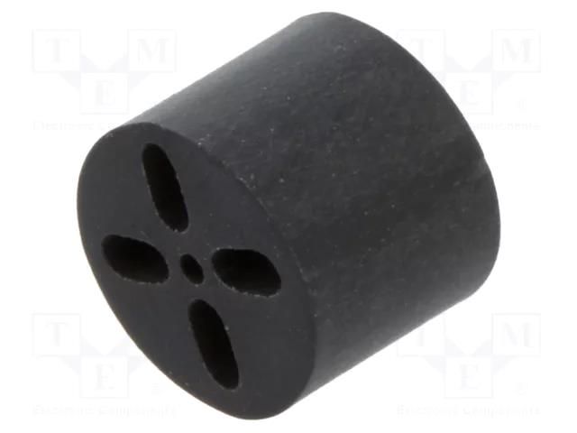 Spacer sleeve; LED; Øout: 6.5mm; ØLED: 5mm; L: 5.08mm; black; UL94V-0 BIVAR ELM3-200