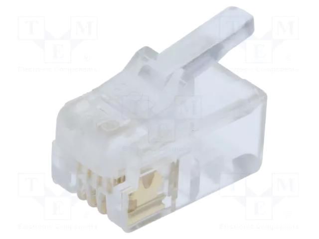 Connector: RJ11; plug; PIN: 4; 4p4c; for cable; IDC,crimped MH CONNECTORS MHRJ114P4CF