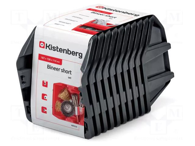 Container: cuvette; black; short; 187x158x114mm; 10pcs; KBISS20 KISTENBERG KBISS20-S411