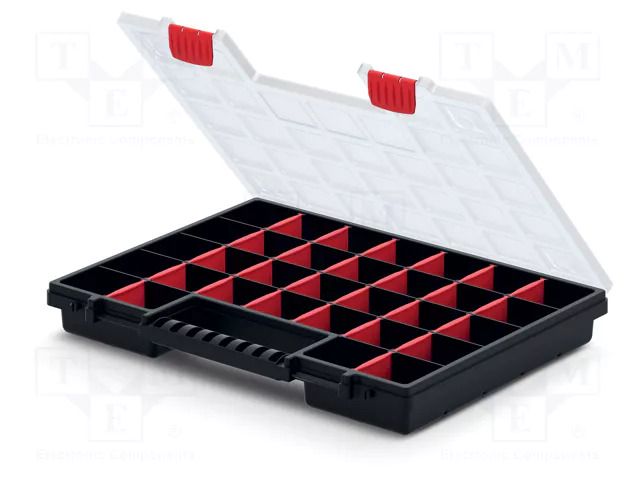 Container: collective; with partitions; black; 399x303x50mm KISTENBERG KNO40305S