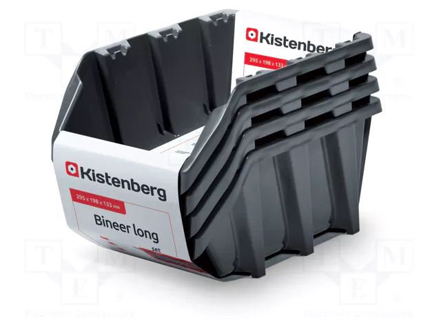 Container: cuvette; black; long; 295x198x133mm; 4pcs; KBILS30 KISTENBERG KBILS30-S411