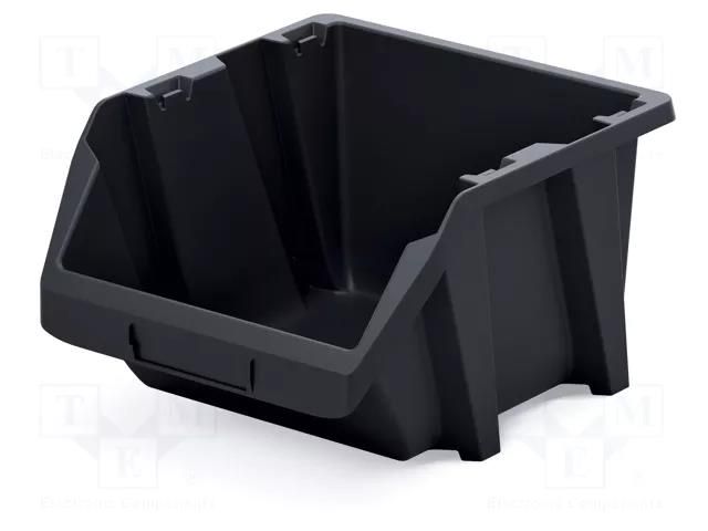 Container: cuvette; black; short; 238x272x160mm; KBIS28; BINEER KISTENBERG KBIS28-S411