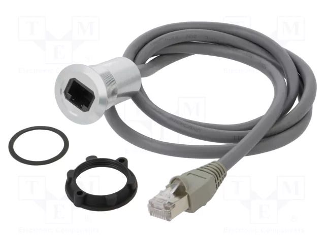 Adapter cable; 1m; RJ45 socket,RJ45 plug; Body: silver ONPOW RJ45-01-1M