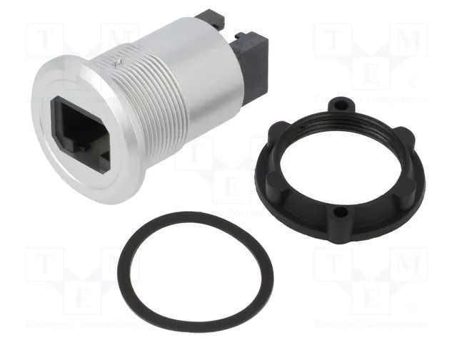 Adapter; RJ45 socket,both sides; Body: silver; Thread: M22; 1÷10mm ONPOW RJ45C-02