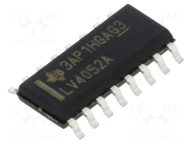 IC: multiplexer; SP4T; Ch: 2; SOIC16; 2÷5.5VDC; reel,tape; 2500pcs. TEXAS INSTRUMENTS SN74LV4052ADR