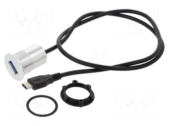 Adapter; USB A socket,USB C plug; Thread: M22; 1÷10mm ONPOW USB-17