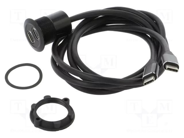 Adapter; USB C socket x2,USB C plug x2; USB 3.1; Thread: M22 ONPOW USBC-10-BK