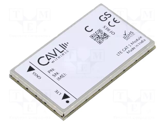 Module: LTE; Down: 50Mbps; Up: 150Mbps; SMD; 2G,GNSS,LTE CAT4; eSIM CAVLI WIRELESS INCORPORATED C20QM-EA-22GNH