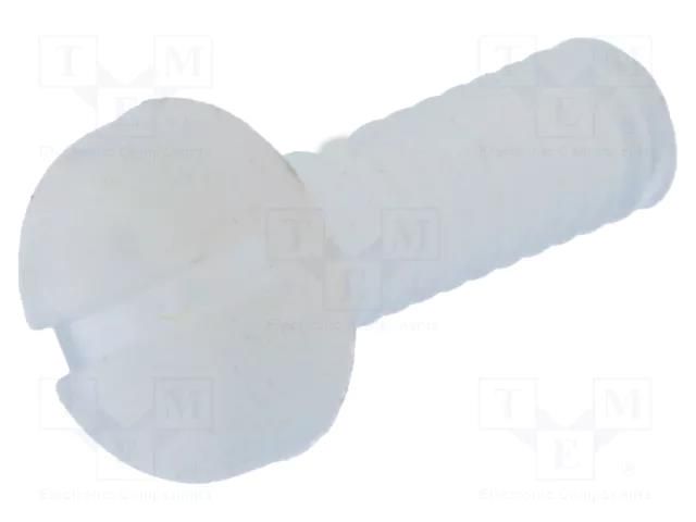 Screw; M2x6; 0.4; Head: cheese head; slotted; 0.6mm; polyamide DREMEC DR8G204M2X6