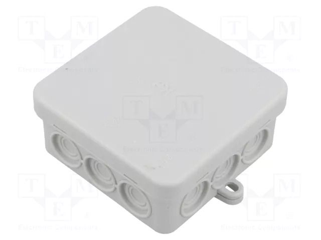 Enclosure: junction box; X: 85mm; Y: 85mm; Z: 40mm; IP55; light grey ELECTRO TERMINAL FD-12-L