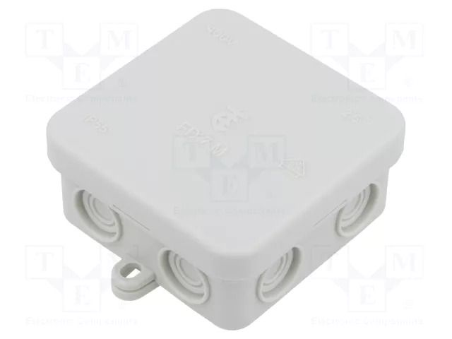 Enclosure: junction box; X: 75mm; Y: 75mm; Z: 37mm; IP55; light grey ELECTRO TERMINAL FD-7-M