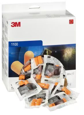 3M™ vienkartiniai ausų kištukai, serija 1100, dėžutė 200 porų 1100 04001895874819; 4001895874819