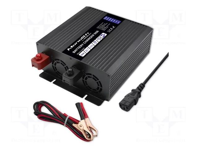 Charger: for rechargeable batteries; 50A; 12÷15VDC; 88% QOLTEC QOLTEC-51957