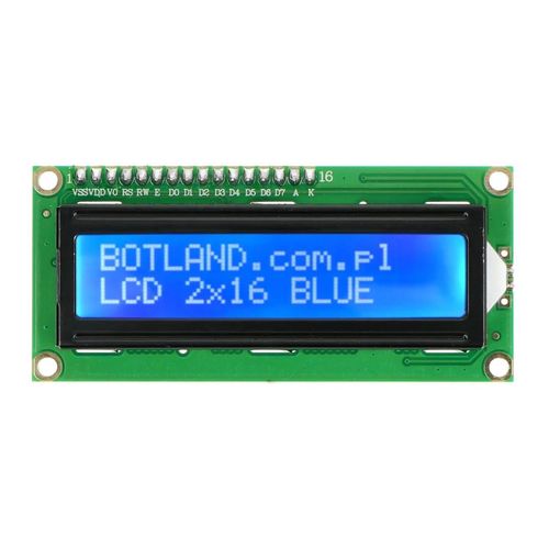 LCD display 2x16 characters blue with connectors - justPi JUS-19732 5903351243131