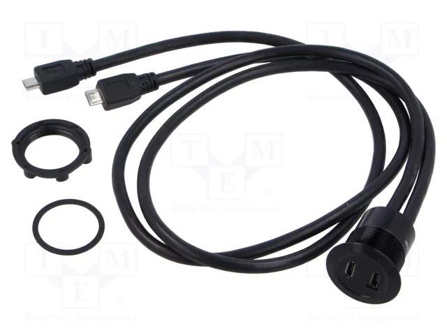 Adapter cable; USB B micro socket x2,USB B micro plug x2 ONPOW MICRO-USB-02-BK