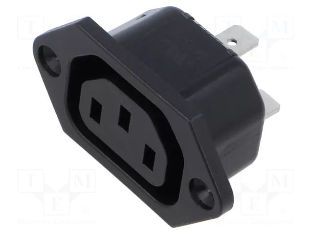 Connector: AC supply; socket; female; 10A; 250VAC; C13 (F); 6600-3 SCHURTER 3-144-640