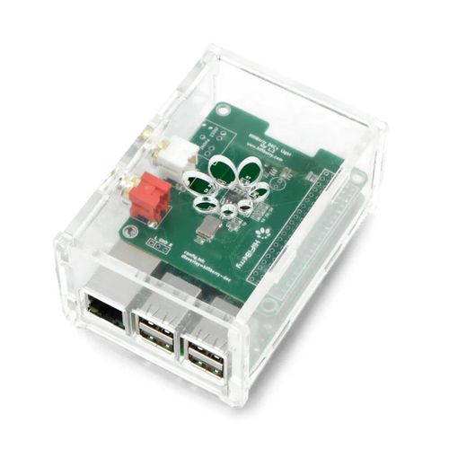 Case for HiFiBerry Digi +, DAC + RCA and Raspberry Pi Model 3/2/B+ - transparent RHF-09544 5904422313616