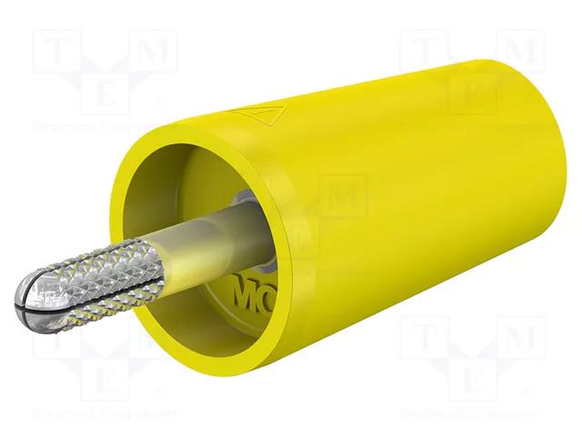 Connector: 4mm banana; adapter; 32A; yellow; nickel plated; 42mm STÄUBLI A-SLK4-N-24