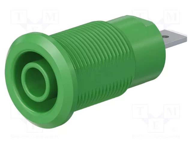 Connector: 4mm banana; socket; 1kV; 24A; Cutout: Ø12.2mm; green STÄUBLI BI-SLB4-F/N-25