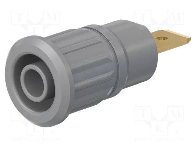 Connector: 4mm banana; socket; 1kV; 32A; grey; gold-plated STÄUBLI SEB4-F/6.3-28