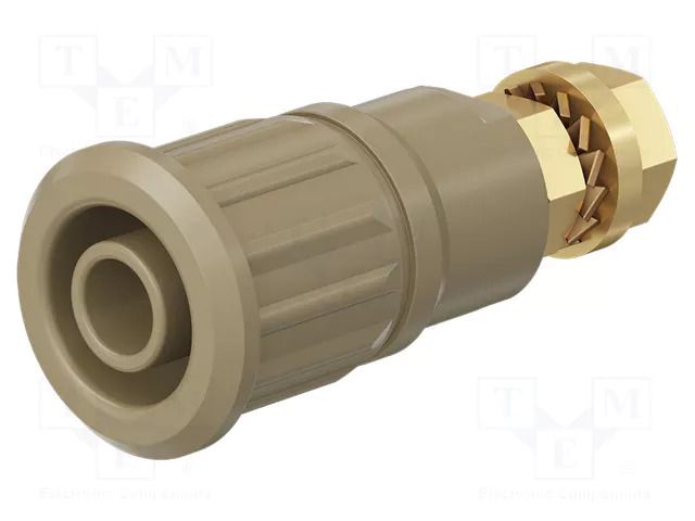 Connector: 4mm banana; socket; 1kV; 32A; brown; gold-plated STÄUBLI SEB4-GK-27