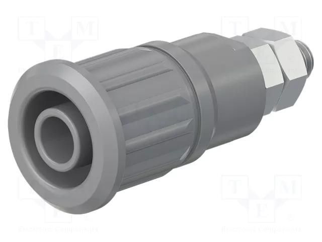 Connector: 4mm banana; socket; 32A; 1kV; grey; nickel plated STÄUBLI SEB4-GK/N-28