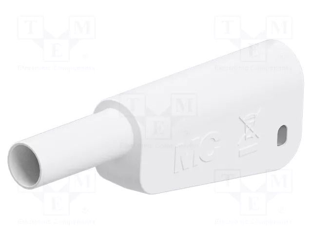 Connector: 4mm banana; 32A; 1kV; white; gold-plated; screw STÄUBLI SLM-4A-46-29