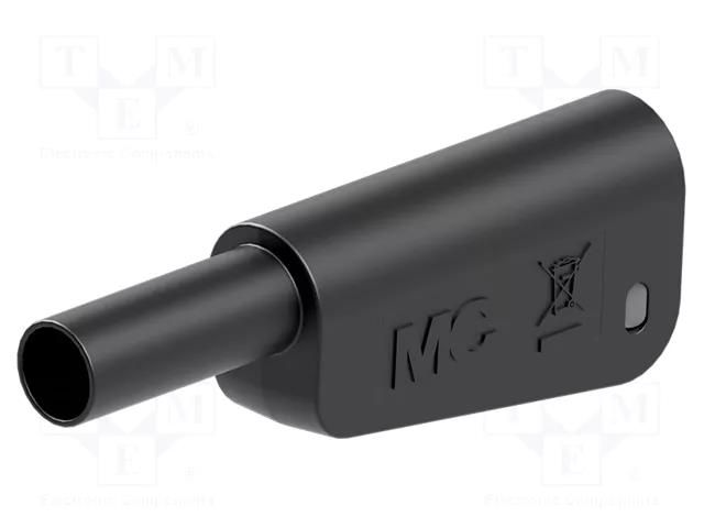 Connector: 4mm banana; 19A; 1kV; black; 1mm2; gold-plated; soldered STÄUBLI SLQ-4A-39-21
