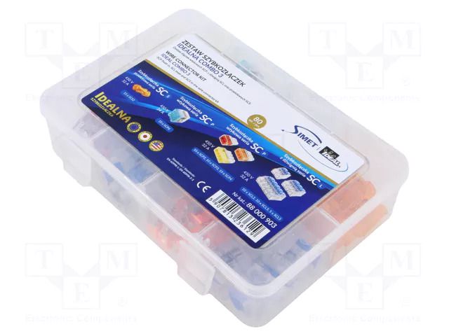 Quick splice; 600V; for cable; spring clamp; 80pcs. SIMET COMBO3