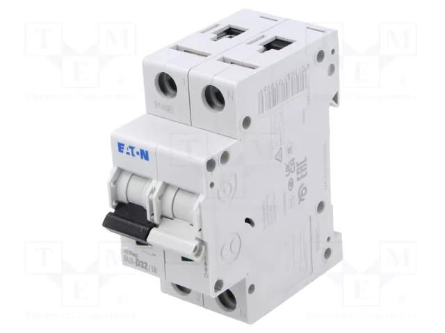 Circuit breaker; 230/400VAC; Inom: 32A; Poles: 1+N; Charact: D; 6kA EATON ELECTRIC FAZ6-D32/1N