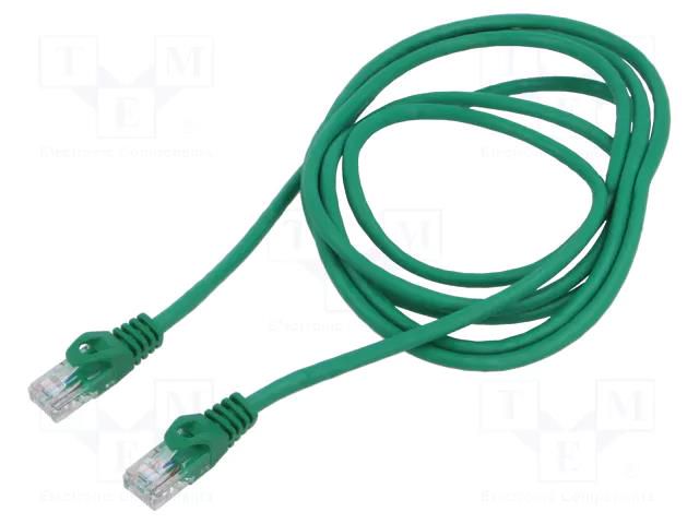 Patch cord; RJ45 plug,both sides; U/UTP; 5e; stranded; CCA; PVC LANBERG PCU5-20CC-0200-G