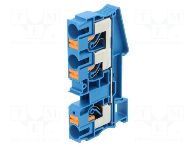 Splice terminal: rail; PT; 57A; 1kV; for DIN rail mounting; blue PHOENIX CONTACT PT10-TWINBU