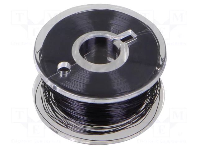 Silver plated copper wires; 0.1mm; black; Cu,silver plated; 100m DONAU ELEKTRONIK D-LD10-1