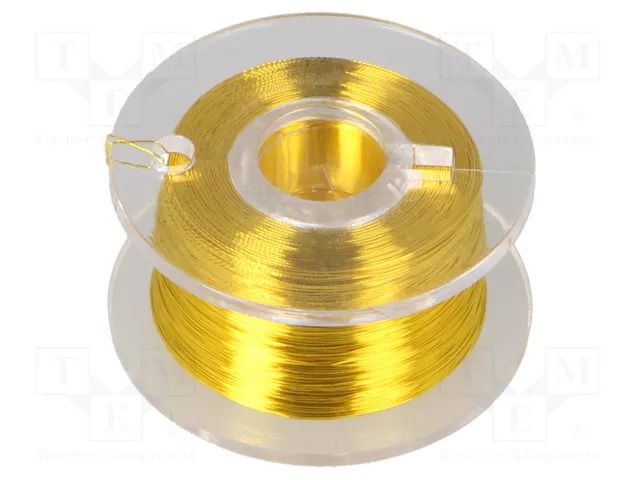 Silver plated copper wires; 0.1mm; yellow; Cu,silver plated DONAU ELEKTRONIK D-LD10-3