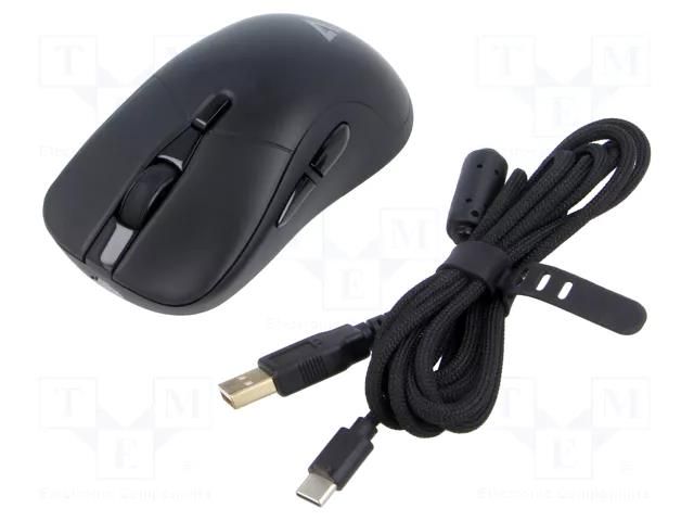 Mouse; black,red; USB A; wireless,optical,wired; 1.8m; 600mAh; 6h SAVIO SAVGM-RIFTBLACK