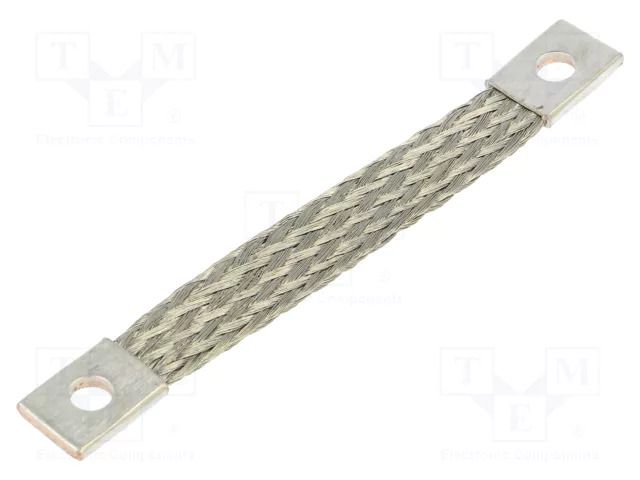 Braids; earthing tape; 10mm2; Ø1: 7mm; Ø2: 7mm; 75A; L: 100mm; KT CONNECT KT-010-100-0707-D